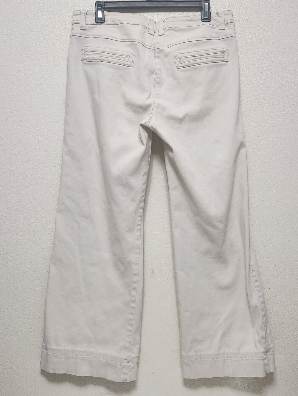 Flamingals Beige Belted Pants XL 34x28 Wide Leg Soft Cotton Resort Coast Career - Picture 5 of 14
